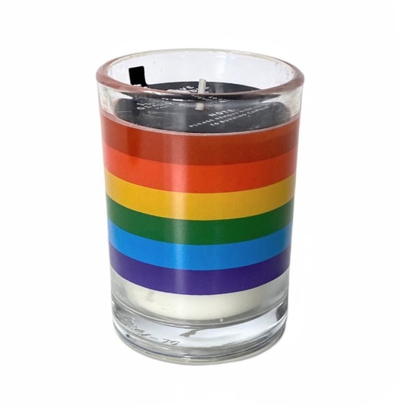 NWT Pride Rainbow LGBTQ Vanilla Scented Soy Glass Votive Candle - Picture 2 of 5
